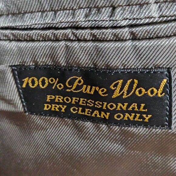 Men's Jeffery Banks 100% Wool dark preppy academia micro herringbone print suit - Picture 4 of 16